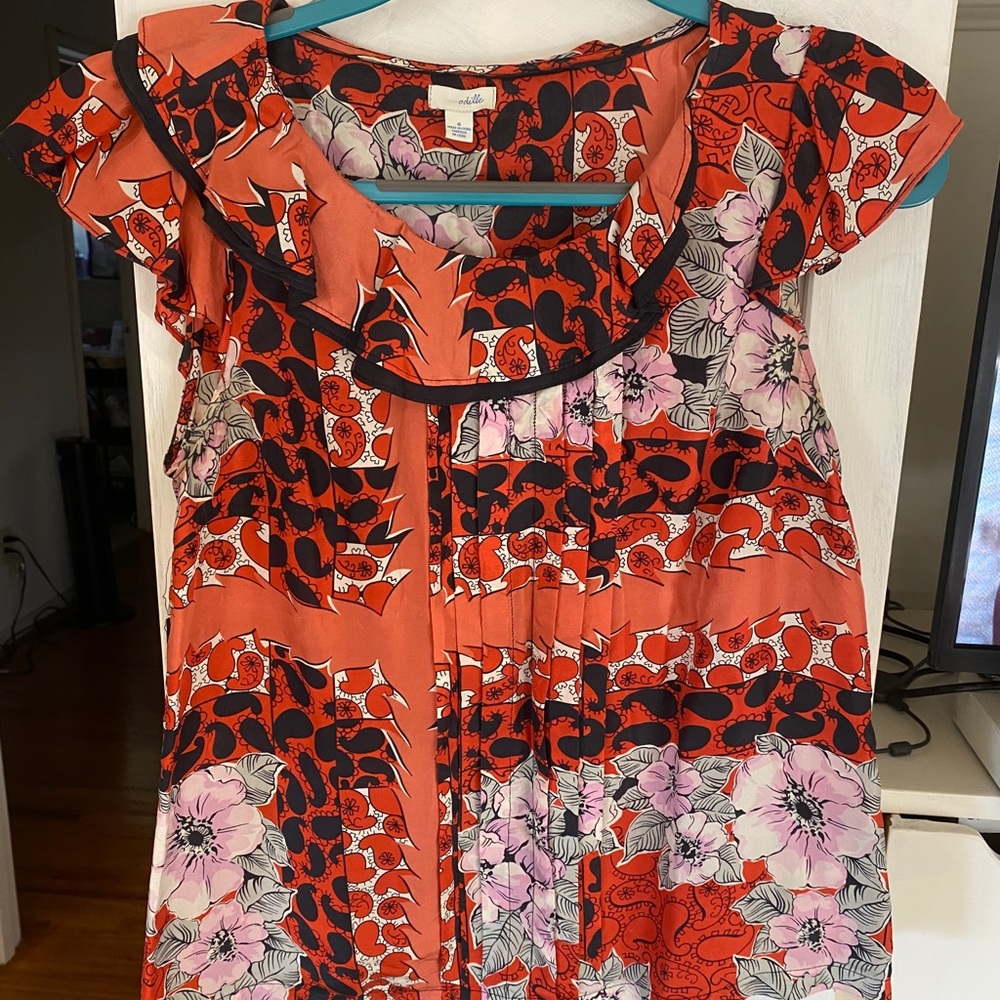 Anthropologie Orange/Red Blouse